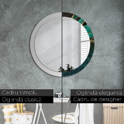 Round mirror decor Marble green