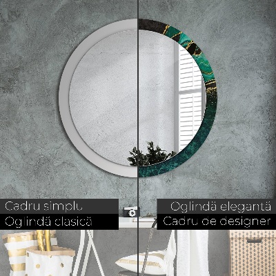 Round mirror decor Marble green