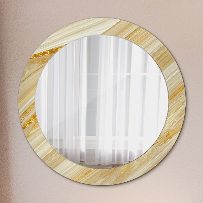 Round mirror decor Gold abstract