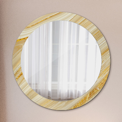 Round mirror decor Gold abstract