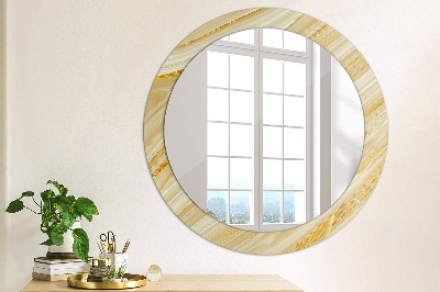 Round mirror decor Gold abstract