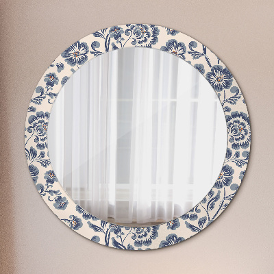 Round mirror decor Flower pattern