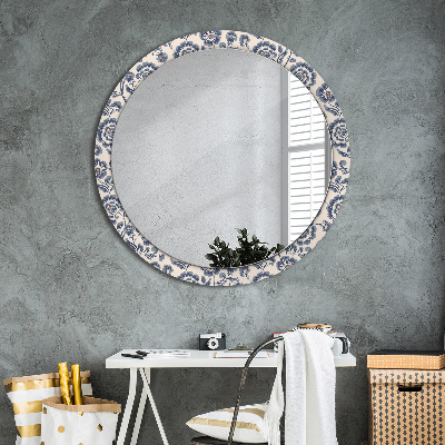 Round mirror decor Flower pattern