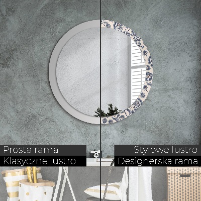 Round mirror decor Flower pattern