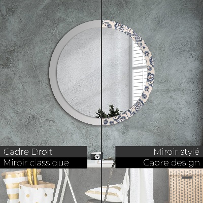 Round mirror decor Flower pattern