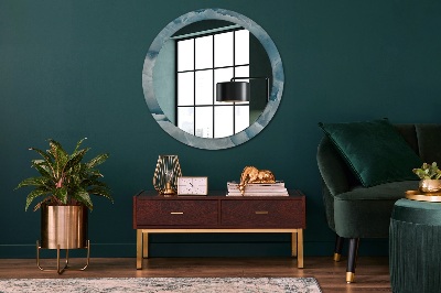 Round mirror printed frame Blue onyx marble