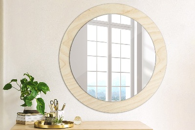 Round mirror decor Wood texture