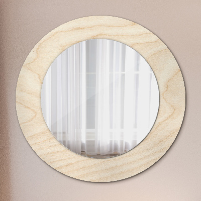 Round mirror decor Wood texture