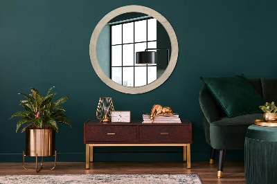 Round mirror decor Wood texture