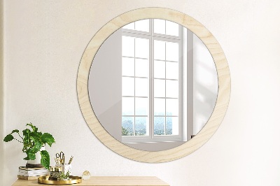 Round mirror decor Wood texture