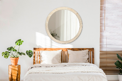 Round mirror decor Wood texture