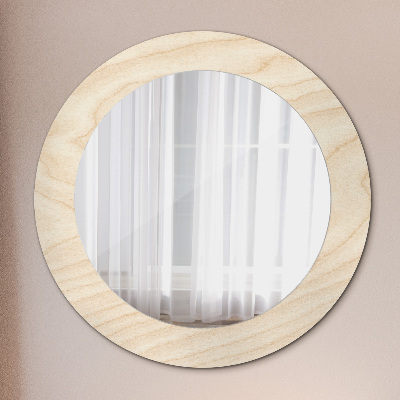 Round mirror decor Wood texture