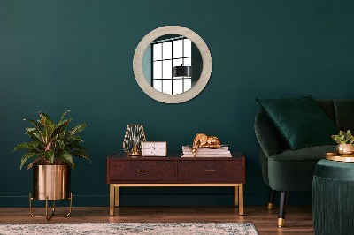 Round mirror decor Wood texture