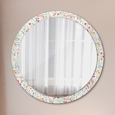 Round mirror decor Wild flowers