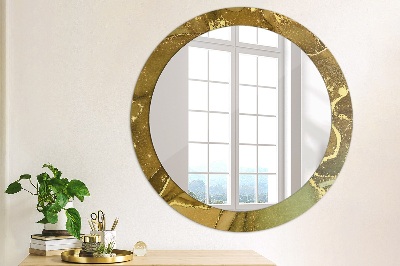 Round mirror decor Metallic swirls