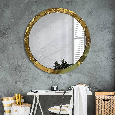 Round mirror decor Metallic swirls