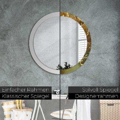 Round mirror decor Metallic swirls