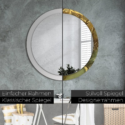 Round mirror decor Metallic swirls