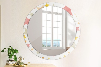 Round mirror decor Pastel color stars