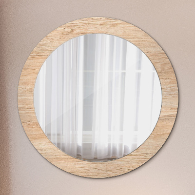 Round mirror decor Wood texture