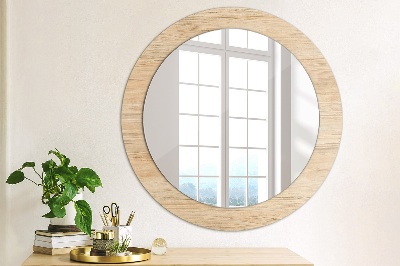 Round mirror decor Wood texture