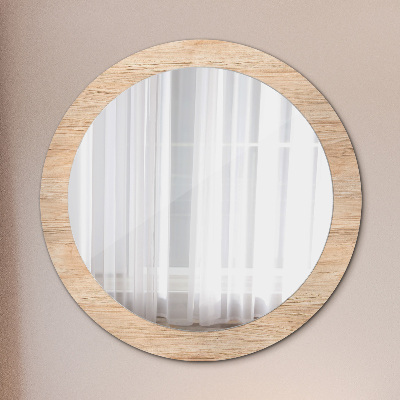 Round mirror decor Wood texture