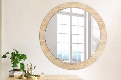 Round mirror decor Wood texture