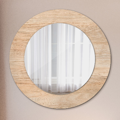 Round mirror decor Wood texture