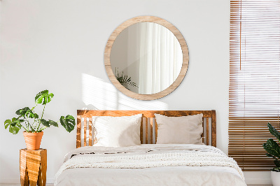 Round mirror decor Wood texture