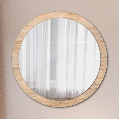 Round mirror decor Wood texture