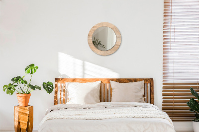 Round mirror decor Wood texture