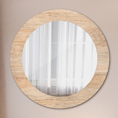 Round mirror decor Wood texture