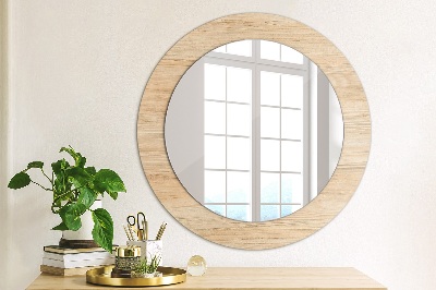 Round mirror decor Wood texture