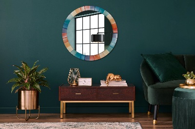 Round decorative wall mirror Radial concentric stripes