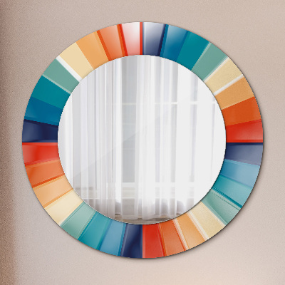 Round decorative wall mirror Radial concentric stripes