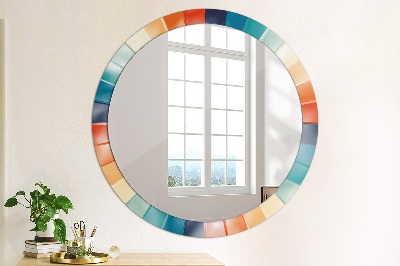 Round decorative wall mirror Radial concentric stripes