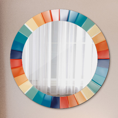 Round decorative wall mirror Radial concentric stripes