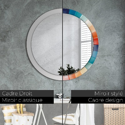 Round decorative wall mirror Radial concentric stripes