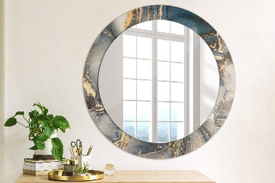 Round mirror printed frame Abstract fluid