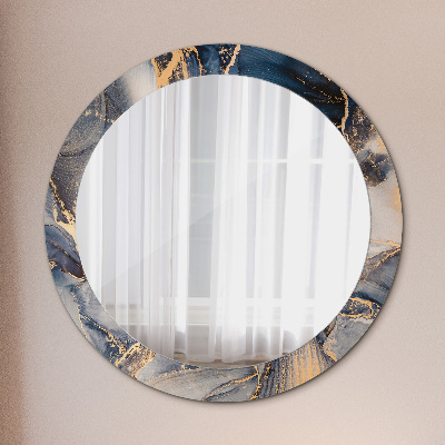 Round mirror printed frame Abstract fluid