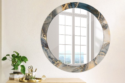 Round mirror printed frame Abstract fluid