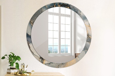 Round mirror printed frame Abstract fluid