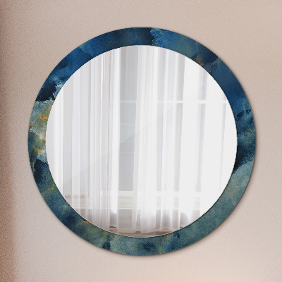 Round mirror printed frame Onyx marble