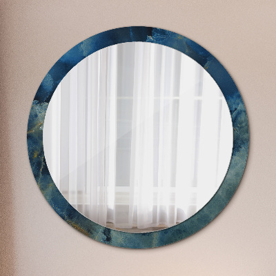 Round mirror printed frame Onyx marble