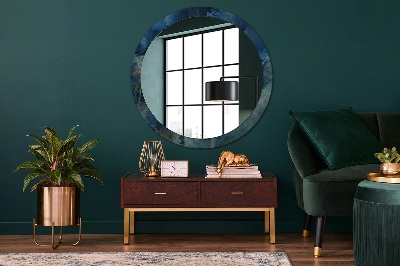 Round mirror printed frame Onyx marble