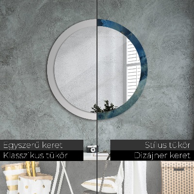 Round mirror printed frame Onyx marble