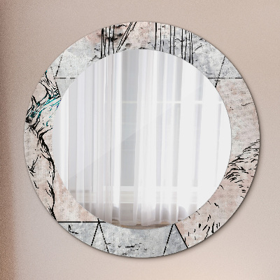 Round decorative wall mirror Animals abstract