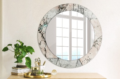 Round decorative wall mirror Animals abstract