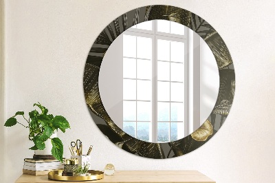 Round mirror printed frame Hibiscus flowers