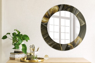 Round mirror printed frame Hibiscus flowers